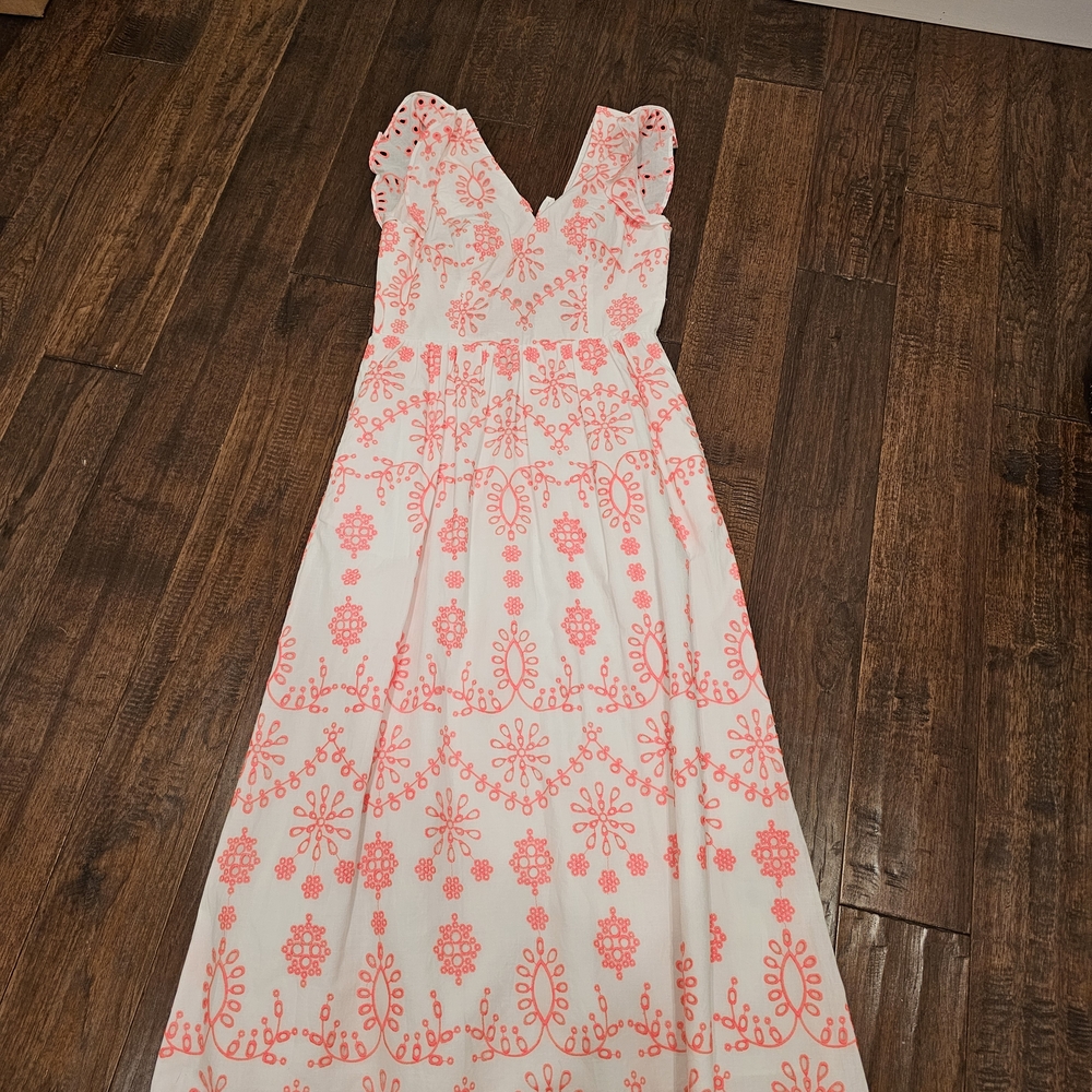 Lilly Pulitzer White and Pink Floral Maxi Dress NWT